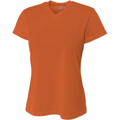 Ladies’ Birds-Eye Mesh V-Neck T-Shirt