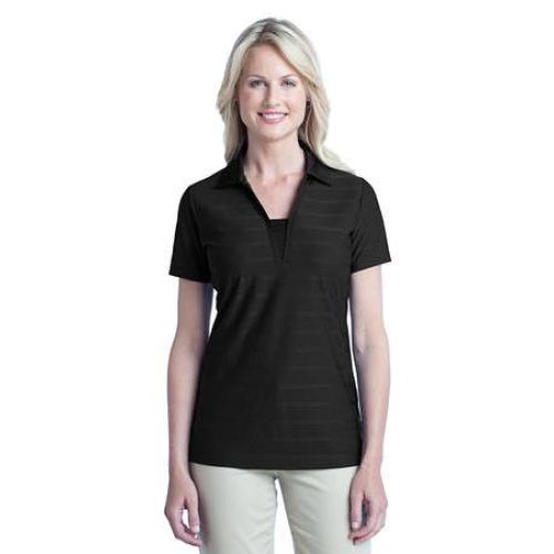 DISCONTINUED Port Authority Ladies Horizontal Texture Polo.