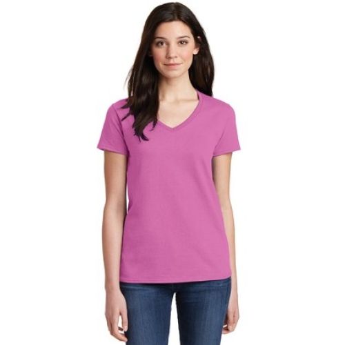 Gildan Ladies Heavy Cotton 100% Cotton V-Neck T-Shirt. 5V00L