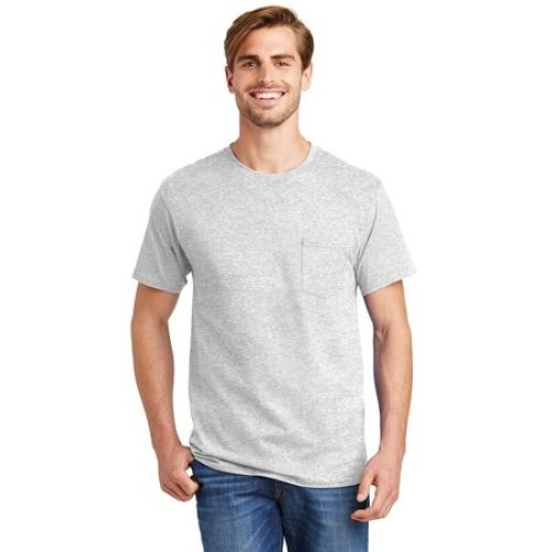 Hanes – Tagless 100% Cotton T-Shirt with Pocket.