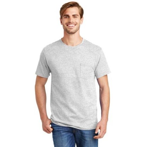 Hanes - Tagless 100% Cotton T-Shirt with Pocket.