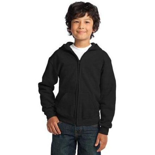 Gildan Youth Heavy Blend Full-Zip Hooded Sweatshirt.