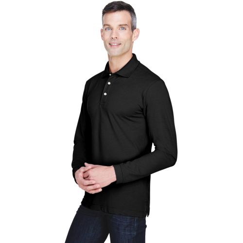Harriton Men’s 5.6 oz. Easy Blend Long-Sleeve Polo (item# M265L)