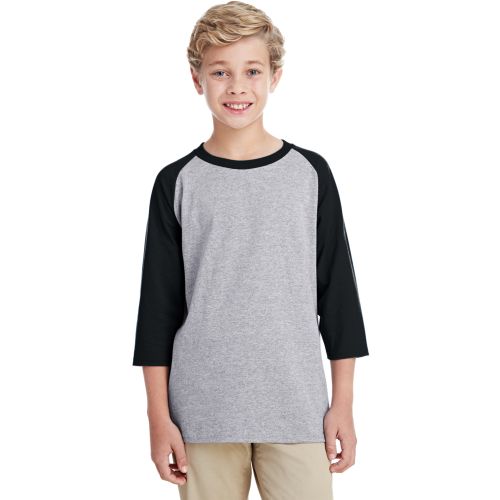 Youth Heavy Cotton 5.3 oz. 3/4-Raglan Sleeve T-Shirt