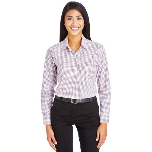 CrownLux Performance Ladies’ Micro Windowpane Shirt