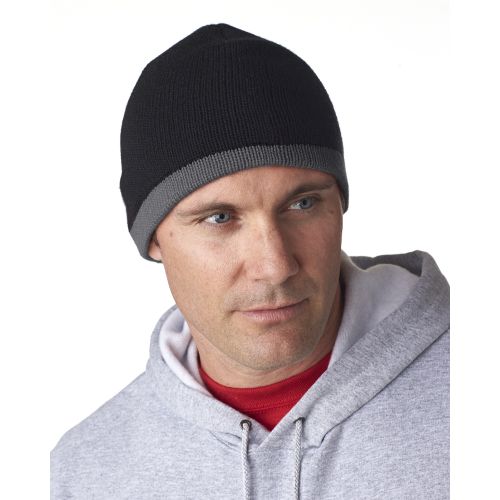 Adult Two-Tone Knit Beanie