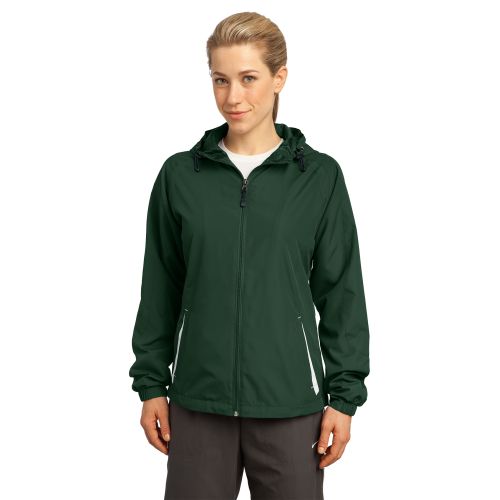 Sport-Tek Ladies Colorblock Hooded Raglan Jacket