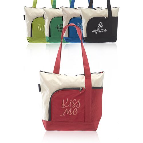 Zipper Polyester Tote Bags