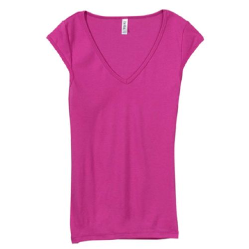 Bella Ladies’ 4 oz. Sheer Rib Deep V-Neck