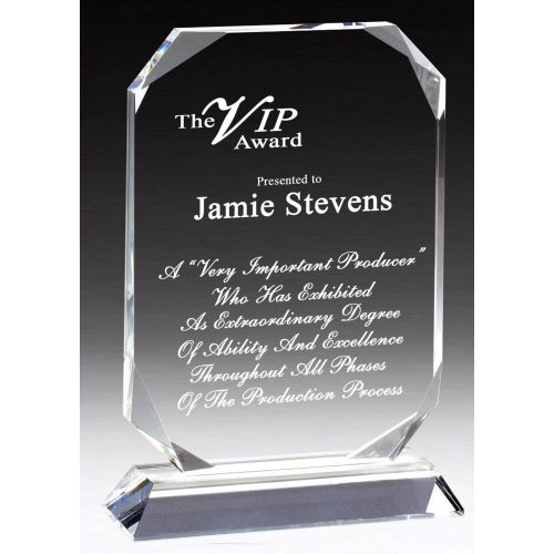 6-1/2"x9" Engraved Crystal Award