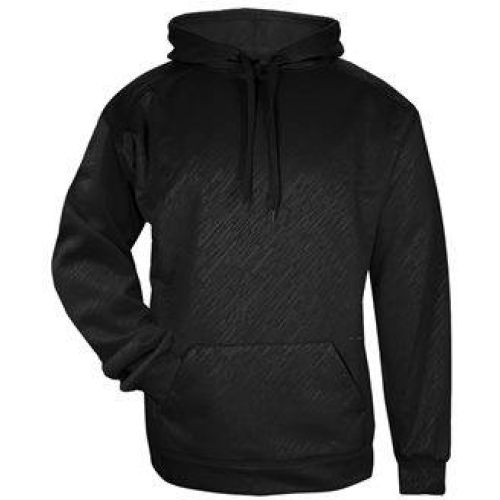 Line Embossed Hooded Pullover Performance Fleece Sweatshirt