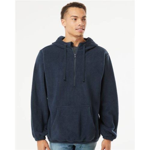 Polar Fleece Quarter-Zip Scuba Hooded Pullover
