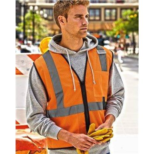 Single Pocket Zipper Mesh Class 2 Vest
