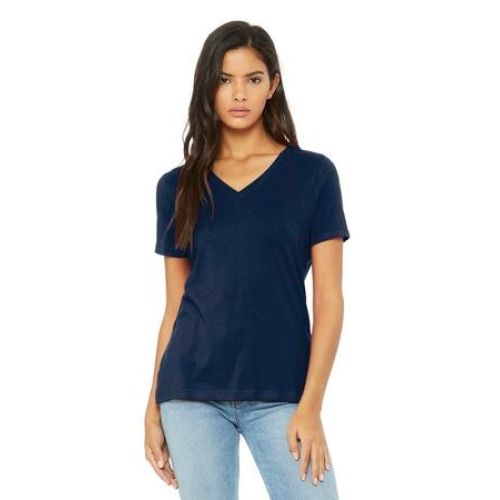 BELLA+CANVAS Women’s Relaxed Jersey Short Sleeve V-Neck Tee.