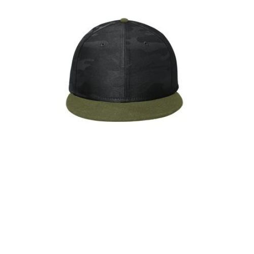 Camo Flat Bill Snapback Cap