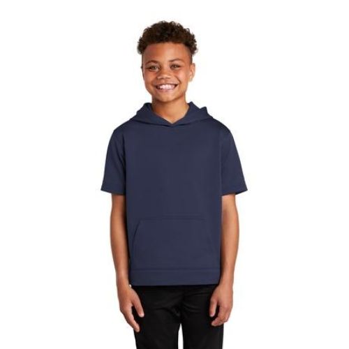 Youth Sport-Wick Fleece Short Sleeve Hooded Pullover.