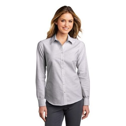 Ladies SuperPro Oxford Stripe Shirt.