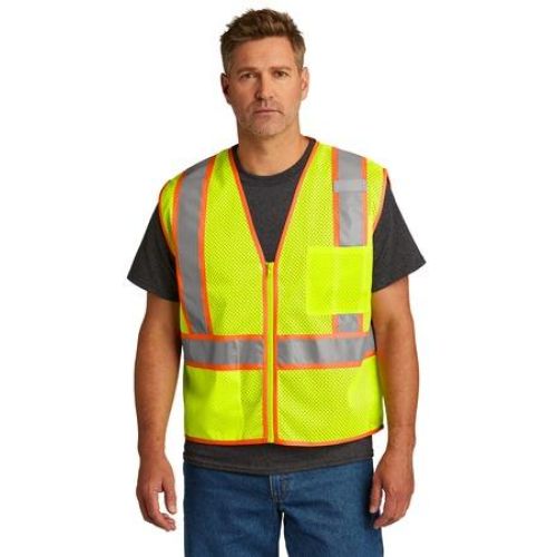 CornerStone ANSI 107 Class 2 Mesh Zippered Two-Tone Vest.