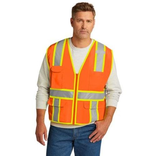 CornerStone ANSI 107 Class 2 Surveyor Zippered Two-Tone Vest