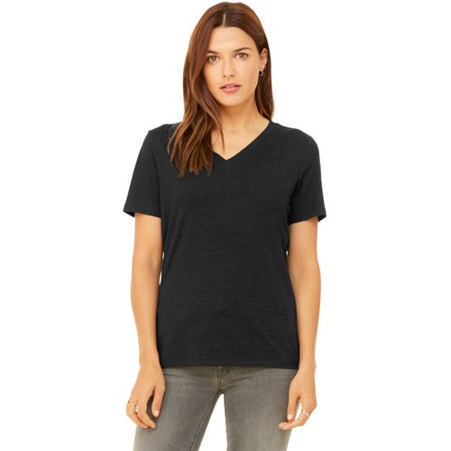 BELLA+CANVAS Women’s Relaxed Heather CVC V-Neck Tee