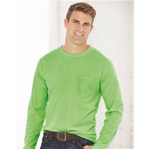 USA-Made Long Sleeve T-Shirt with a Pocket