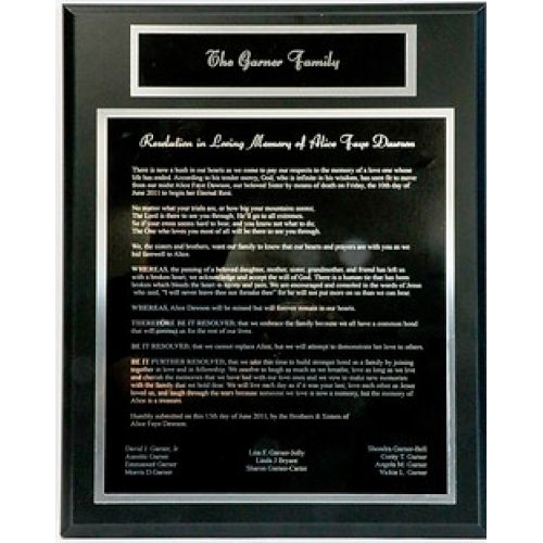 Black board – black plate with engraved silver text and silver back plate