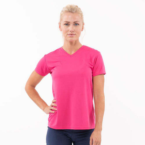 NW3254 Ladies Birds-Eye Mesh V-Neck T-Shirt