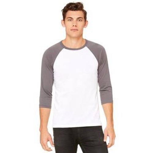 B3200 Bella + Canvas Unisex 3/4-Sleeve Baseball T-Shirt