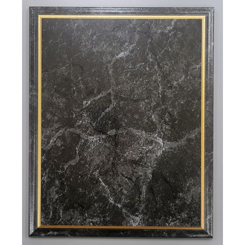 Improved Black Marble Finish Plaque with Gold Cove Edge
