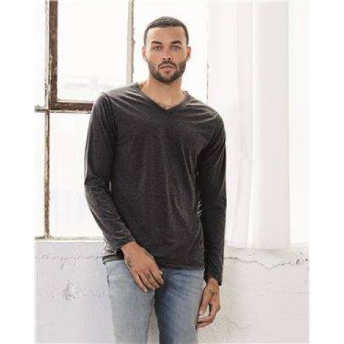 Unisex Long Sleeve V-Neck Tee