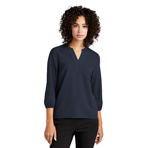 Mercer Mettle™ Womens Stretch Crepe 3/4-Sleeve Blouse