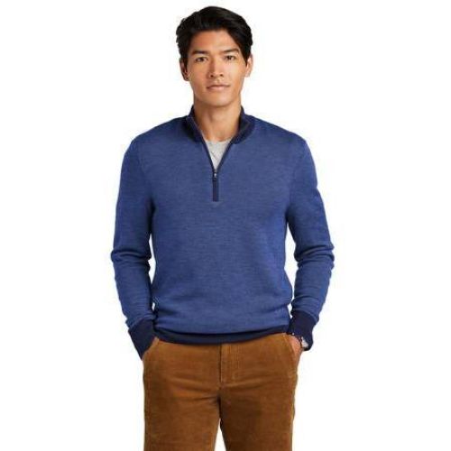 Brooks Brothers Washable Merino Birdseye 1/4-Zip Sweater