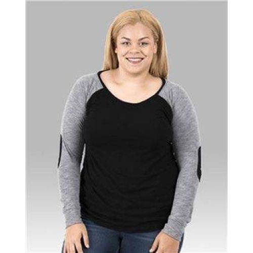 Women’s Preppy Patch Slub T-Shirt Plus Sizes