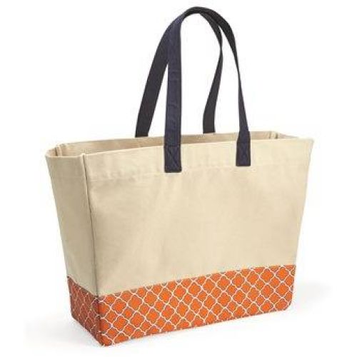 Patterned Bottom Beach Tote