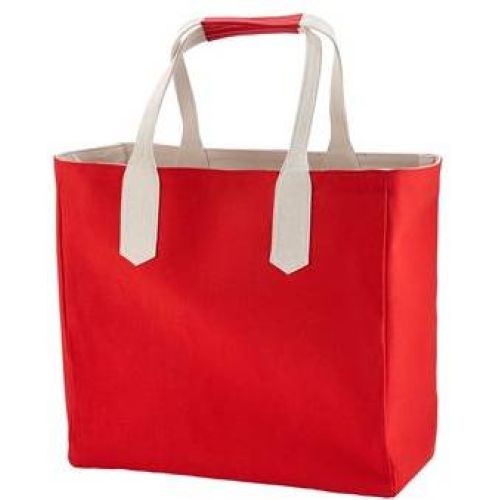 Solid Tote with Contrast Handles
