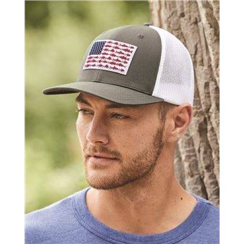 PFG Fish Flag Mesh Flexfit Ball Cap