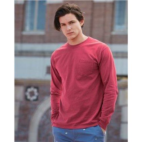 Garment Dyed Heavyweight Ringspun Long Sleeve Pocket T-Shirt