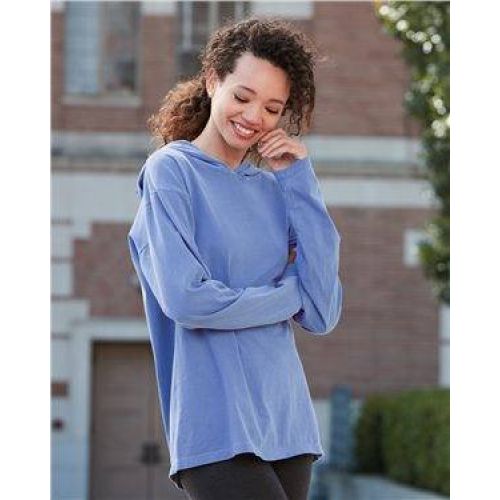 Garment Dyed Hooded Long Sleeve Tee
