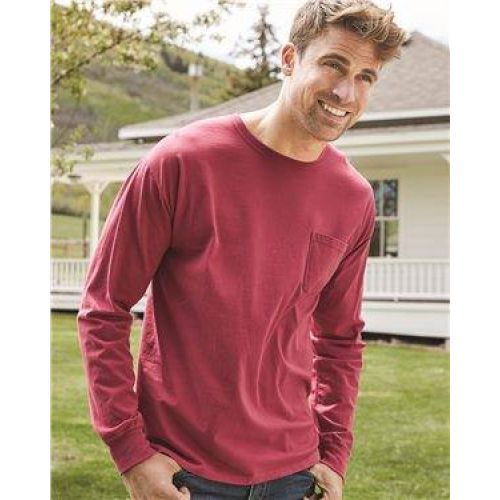 Garment Dyed Long Sleeve T-Shirt With a Pocket