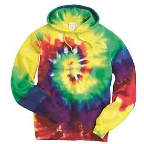 Multi-Color Spiral Pullover Hooded Sweatshirt