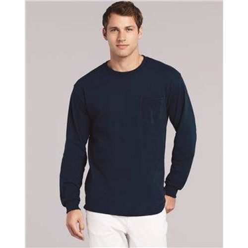 Ultra Cotton Long Sleeve T-Shirt with a Pocket