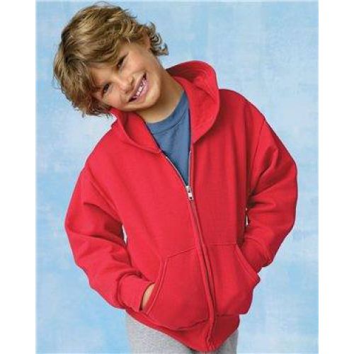 ComfortBlend® EcoSmart® Youth Full-Zip Hooded Sweatshirt
