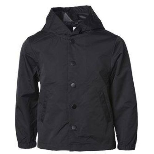 Youth Water Resistant Hooded Windbreaker Coaches Jacket