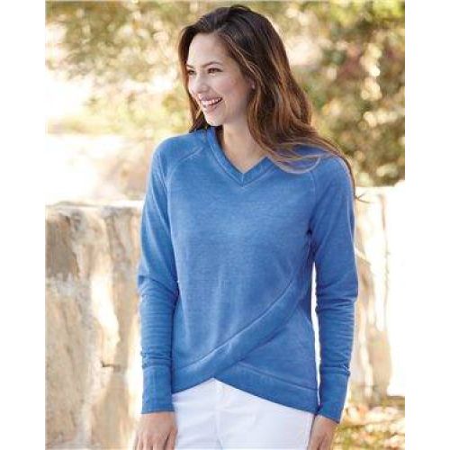 Women’s Oasis Wash French Terry Criss Cross V-Neck Sweatshirt