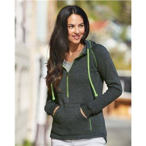 Women’s Half-Zip Triblend Hooded Pullover Sweatshirt