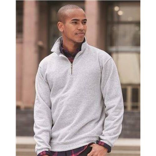 SUPER SWEATS Quarter-Zip Cadet Collar Sweatshirt