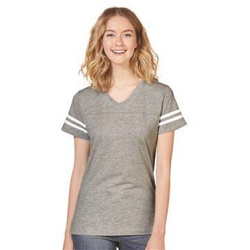 Women’s Football V-Neck Fine Jersey Tee