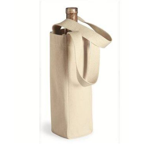 10 Ounce Cotton Canvas Single Bottle Wine Tote