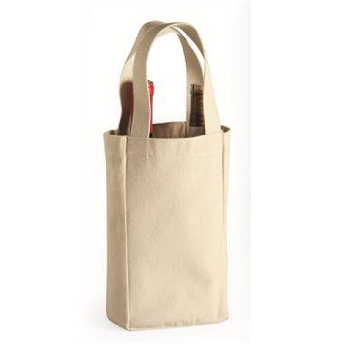 10 Ounce Cotton Canvas Double Bottle Wine Tote