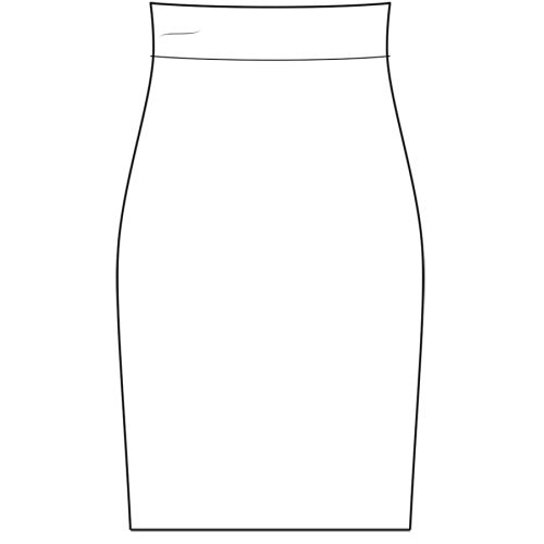 Cut and sewn pencil skirt-long